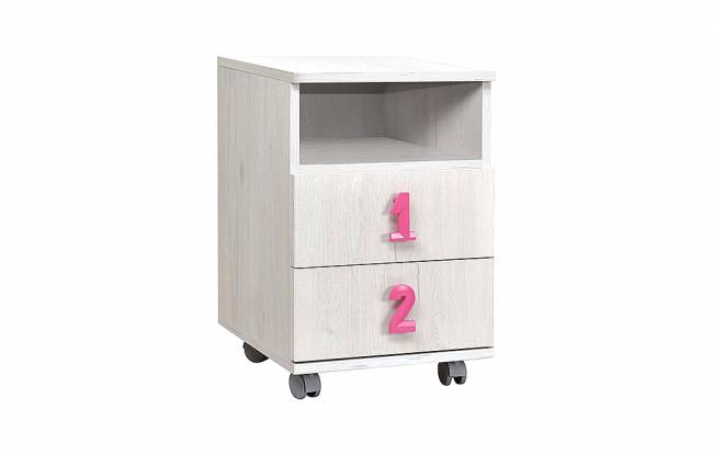 ΚΟΜΟΔΙΝΟ NUMERO 2F 40x42x60 ΑΣΠΡΟΣ ΔΡΥΣ - ΡΟΖ