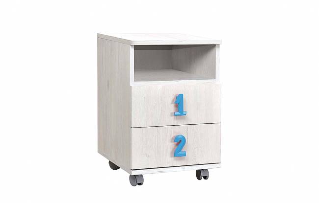ΚΟΜΟΔΙΝΟ NUMERO 2F 40x42x60 ΑΣΠΡΟΣ ΔΡΥΣ - ΜΠΛΕ
