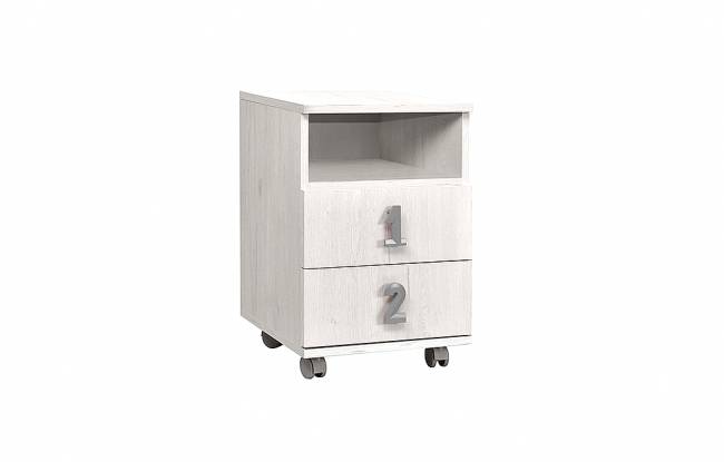 ΚΟΜΟΔΙΝΟ NUMERO 2F 40x42x60 ΑΣΠΡΟΣ ΔΡΥΣ - ΓΚΡΙΖΟ