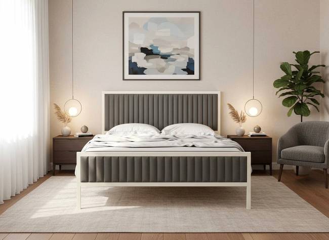 ΚΡΕΒΑΤΙ QUEEN GREY 150X200