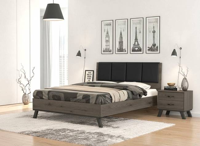 ΚΡΕΒΑΤΙ WOOD69 ΣΚΟΥΡΟΣ ΔΡΥΣ