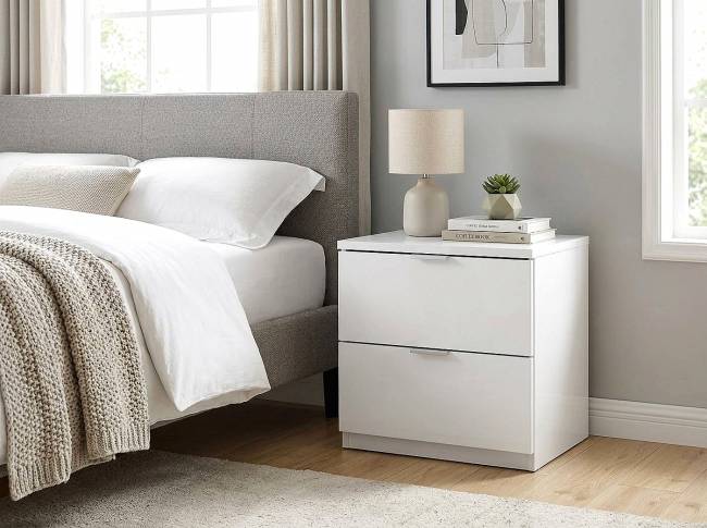 ΚΟΜΟΔΙΝΟ ELEGANCE 2F 45x38x47 ΑΣΠΡΟ