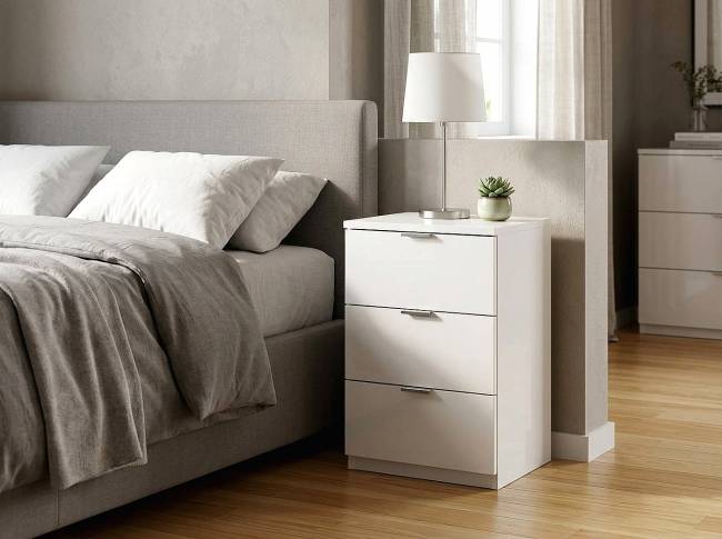 ΚΟΜΟΔΙΝΟ ELEGANCE 3F 45x38x67 ΑΣΠΡΟ