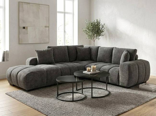 ΓΩΝΙΑΚΟΣ ΚΑΝΑΠΕΣ VENOUS GREY 298X210 ΑΡΙΣΤΕΡΗ ΓΩΝΙΑ