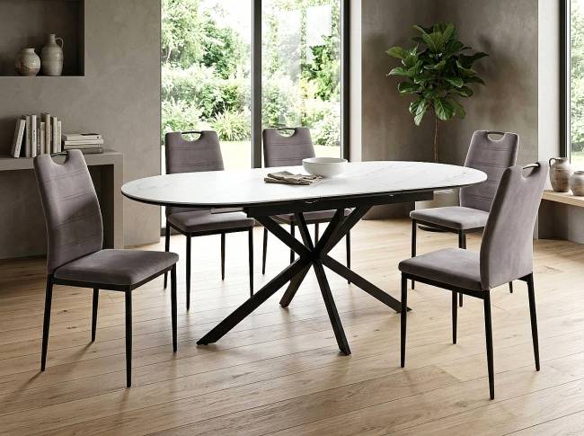 ΕΠΕΚΤΕΙΝΟΜΕΝΗ ΤΡΑΠΕΖΑΡΙΑ GASTON W 140(180)X80 ΜΕ ΚΕΡΑΜΙΚΟ