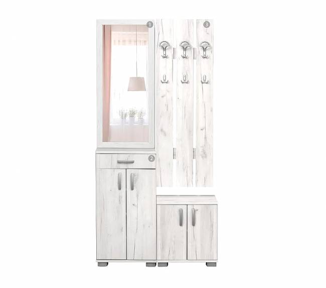 ΕΠΙΠΛΟ ΕΙΣΟΔΟΥ APOLON 04 100x37x209 SNOW OAK