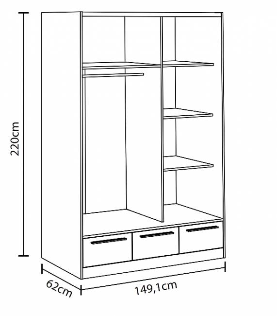 ΣΥΡΟΜΕΝΗ ΝΤΟΥΛΑΠΑ LARA 200x62x220 ARTISAN