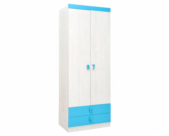 ΕΡΜΑΡΙ NUMERO O2V2F 80x50x218 ΑΣΠΡΟΣ ΔΡΥΣ - ΜΠΛΕ