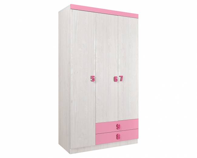 ΕΡΜΑΡΙ NUMERO O3V2F 120x52x218 ΑΣΠΡΟΣ ΔΡΥΣ - ΡΟΖ