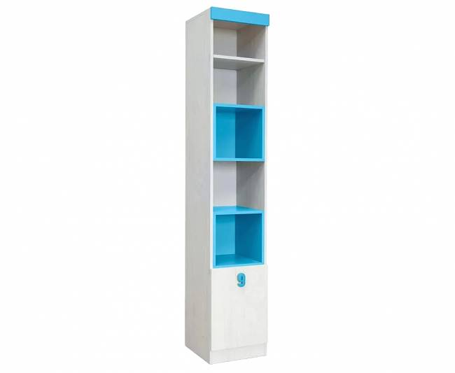 ΒΙΒΛΙΟΘΗΚΗ NUMERO 1V 40x42x218 ΑΣΠΡΟΣ ΔΡΥΣ - ΜΠΛΕ